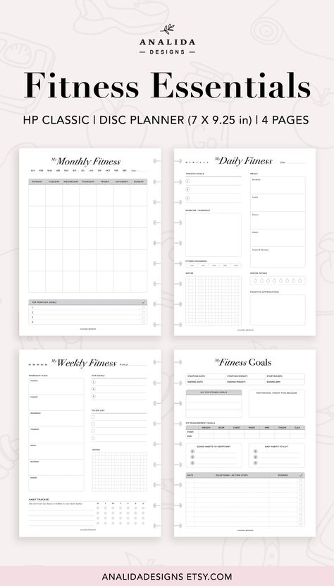 Motivational Planner Ideas, Gym Planner Template, Workout Planner Printable Free, Workout Journal Template, Fitness Planner Printable Free, Sport Planner, Work Out Planner, Daily Fitness Tracker, Workout Planner Template