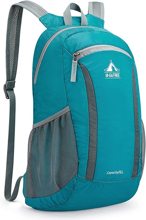 Amazon.com: G4Free 16L Hiking Daypack, Lightweight Nylon Packable Backpack for Travel Camping Outdoor Men Women : Sports & Outdoors Hiking Daypack, Backpack For Travel, Packable Backpack, Teal Blue Color, Camping Backpack, Women Sports, Backpack Sport, Outdoor Men, Small Backpack