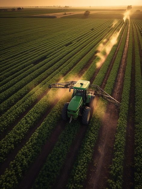 Foto um trator verde está passando por u... | Premium Photo #Freepik #photo #pulverizador #pulverizador-agricola #agricultura-precisao #agricultor Agriculture Aesthetic, Farming Background, Farming Photo, Soybean Field, Agriculture Pictures, Agriculture Photos, Construction Images, Tractor Photos, Dream Life Goals