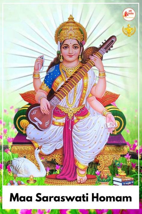 Jai Maa Saraswati, Jay Bajrangbali, Saraswathi Devi, Saraswati Picture, New Year Background Images, Maa Saraswati, Saraswati Puja, Maa Image, Devi Images