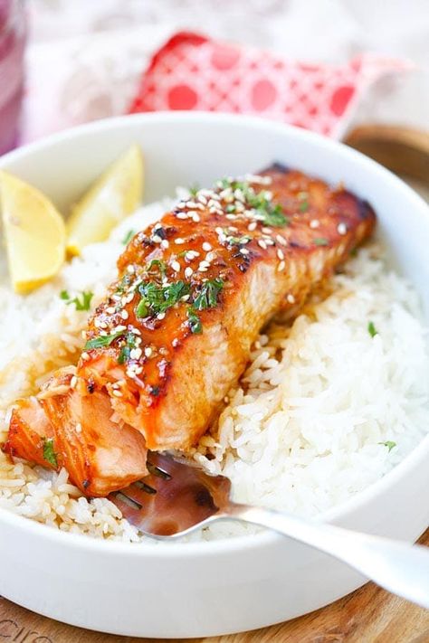 Garlic Baked Salmon, Best Salmon Marinade, Garlic Baked, Ginger Salmon, Salmon Marinade, Honey Garlic Salmon, Rasa Malaysia, Garlic Salmon, Easy Salmon Recipes