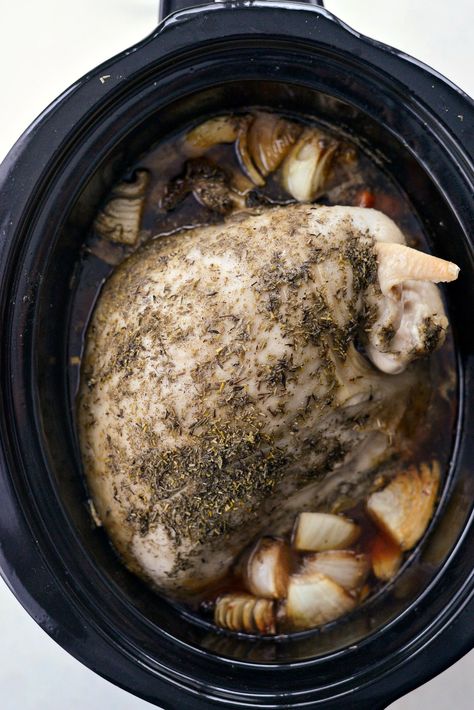 Slow Cooker Turkey Breast - Simply Scratch Slow Cooker Whole Turkey, Slow Cook Turkey, Small Turkey, Whole Turkey Recipes, Cooking Turkey Breast, Slow Cooker Turkey Breast, Crockpot Turkey, Slow Cooker Turkey, Turkey Breast Recipe