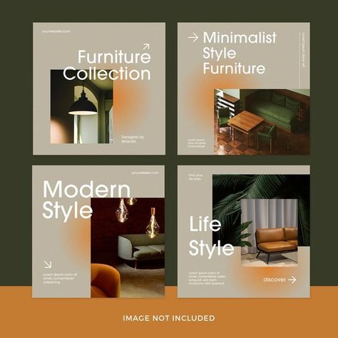 Furniture Social Media, Social Media Images Design, Social Media Campaign Design, Furniture Graphic, Interior Design Instagram, Banner Design Inspiration, Minimal Furniture, Furniture Ads, Social Media Post Template