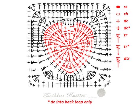 Heart Granny Square Pattern Free, Granny Square Diagram, Heart Granny Square Pattern, Heart Granny Square, Granny Square Pattern Free, Motifs Granny Square, Crochet Feather, Granny Square Pattern, Crochet Blanket Pattern Easy