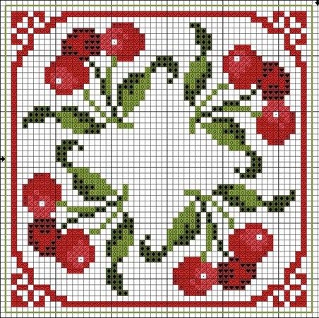 free cross stitch chart Biscornu Cross Stitch, Free Cross Stitch Charts, Cross Stitch Fruit, Cross Stitch Kitchen, Tapestry Crochet Patterns, Pola Kristik, Cross Stitch Borders, Diy Cross Stitch, Crochet Tapestry