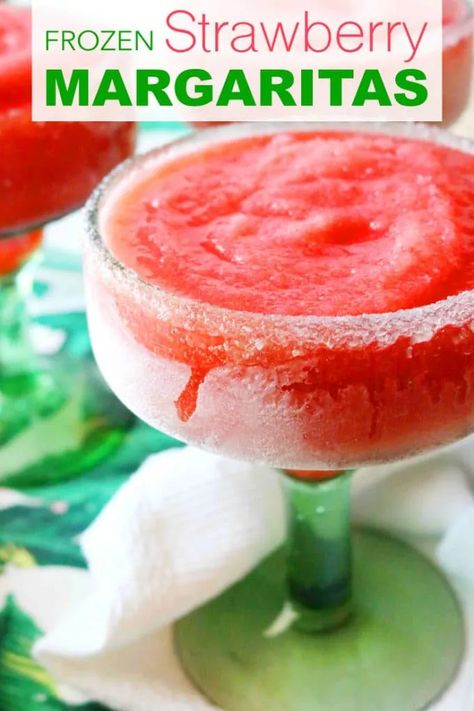 Strawberry Margaritas, Frozen Strawberry Margarita, Strawberry Margarita Recipe, Easy Margarita Recipe, Frozen Margarita, Easy Margarita, Frozen Strawberry, Lime Margarita, Frozen Margaritas