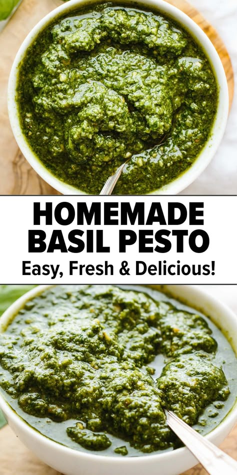 Basil pesto sauce Garlic Basil Pesto Recipe, Traditional Pesto Recipe, Best Pesto Recipe Basil, Gluten Free Pesto Recipes, Thai Basil Pesto Recipes, Chicken Basil Pesto Recipes, Home Made Pesto Recipe, Basil Pesto Recipe Nut Free, How To Make Basil Pesto