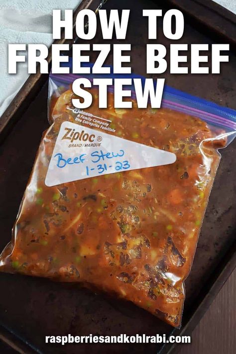 Freezer Stew Recipes, Freeze Leftovers, How To Freeze Leftovers, Freezer Beef Stew Make Ahead, Stew Freezer Meal, Freezer Crockpot Beef Stew, Beef Stew Freezer Meal, Can You Freeze Beef Stew, Freezer Beef Stew