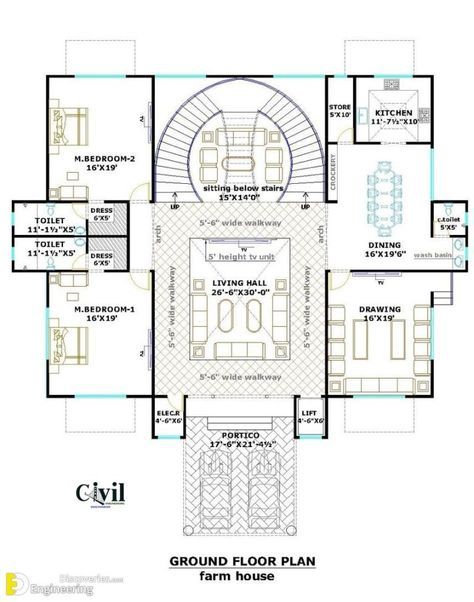 Modern-Two Story House Design With 6 Beds - Engineering Discoveries 6 Bedroom House Plans 2 Story Modern, Banglow Plan, Filipino Interior, Luxury House Floor Plans, Urbanism Architecture, 6 Bedroom House Plans, 4 Bedroom House Designs, Eco Village, Two Story House Design