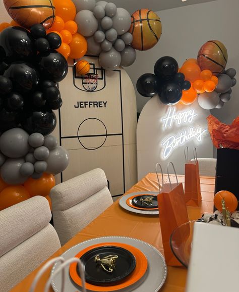 Born to ball 🏀 • • • #basketballbirthdayparty #basketballpartydecorations #basketballballoonideas #boysbirthdaypartyideas #customizedpartydecorations Born Two Ball Birthday, Born Two Ball, Basketball Themed Birthday Party, Basketball Party Decorations, Basketball Theme Birthday, Basketball Birthday Parties, Boy Birthday Decorations, Basketball Party, Basketball Theme