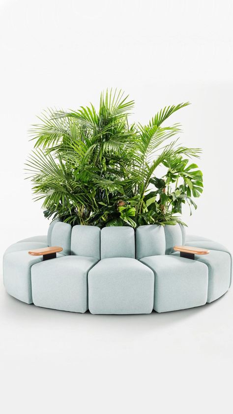 Nature Lounge Design, Biophilic Furniture Design, Seating In Retail Store, Retail Seating Area, Hospital Furniture Design, Organic Seating Design, Plant Lounge, Bioliphic Interior Design, Biophilic Wellness Center