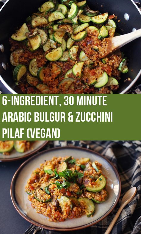 A simple 6-ingredient, 30-minute bulgur pilaf with Arabic zucchini and fragrant tomato sauce. Bulgar Recipes, Bulgur Pilaf, Bulgur Recipes, Electronic Medical Records, Wheat Recipes, Web Programming, Savory Dishes, Work Lunch, Medical Records