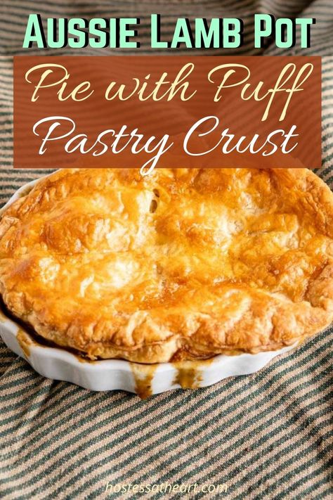 Lamb Pie Puff Pastries, Lamb Pies Recipes, Leftover Lamb Roast Recipes, Lamb Pot Pie Recipe, Lamb Pot Pie, Lamb Shepherds Pie Recipe, Goat Dishes, Leftover Lamb Recipes, Lamb Shepherds Pie