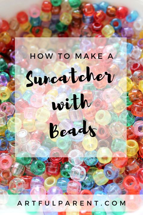 Melted Pony Bead Crafts, Bead Suncatcher Diy, Homemade Suncatchers, Kids Suncatcher Craft, Sun Chimes, Make A Suncatcher, Melted Bead Suncatcher, Plastic Beads Melted, Bead Suncatchers