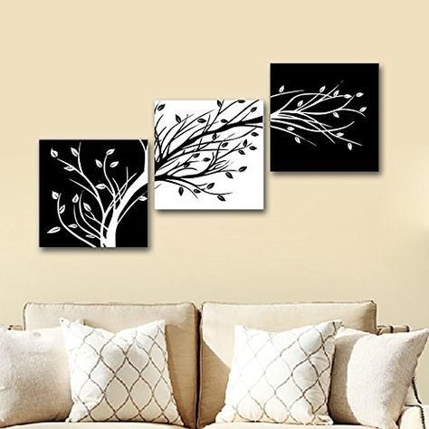 Trees Pictures, Multiple Canvas Paintings, Art Leaves, Flowers Artwork, Prints Black And White, Flower Painting Canvas, 3 Piece Canvas Art, Canvas Painting Designs, Modern Wall Art Canvas