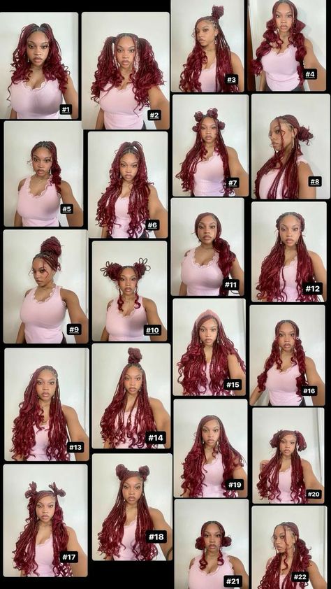 how to style goddess braids Styling My Goddess Braids, Easy Goddess Hairstyles, Goddess Braids Styles Ideas, Different Ways To Style Goddess Braids, Pigtails Braids Hairstyles, Ways To Tie Your Braids, Hair Styles For Old Braids, Hairstyles On Boho Braids, Brandy Braids Hairstyles