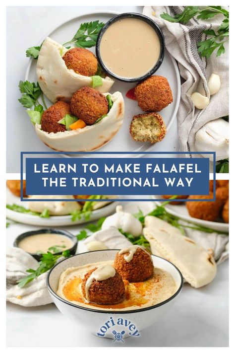 Appetizer Vegan, Make Falafel, How To Make Falafel, Vegeterian Recipes, Falafel Recipe, Egyptian Food, Tasty Vegetarian Recipes, Jewish Recipes, Vegan Dinner