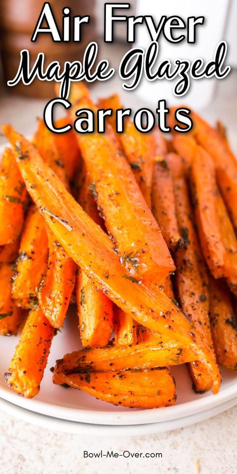 Sliced maple glazed carrots on platter with print overlay. Carrot Recipes Side Dishes, Maple Roasted Carrots, Carrots Healthy, Blonde Mom, Carrots Side Dish, Maple Glazed Carrots, Glazed Carrots Recipe, Hang Wall Decor, Veggie Side Dish Recipes