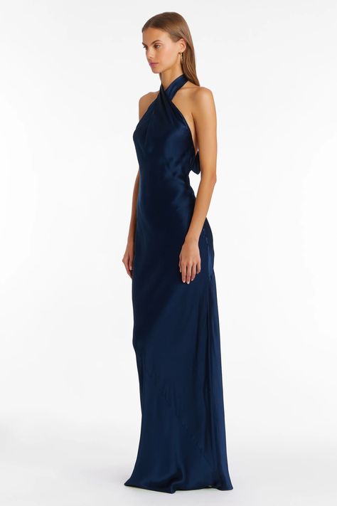 All Dresses – Page 7 – Amanda Uprichard Navy Blue Dress Outfit, Blue Dress Outfits, Blue Satin Dress, Gala Outfit, Wedding 2025, Silk Dress Long, Jumpsuits And Rompers, Amanda Uprichard, Silk Maxi