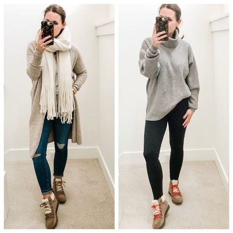 6 ways to style: hiking boots! Hiking Boots Outfit Fall, How To Style Hiking Boots, Casual Bodysuit Outfit, Bodysuit Outfit Winter, Style Hiking Boots, Everyday Winter Boots, 70’s Outfit, Winter Hiking Boots, Leggings Outfit Fall