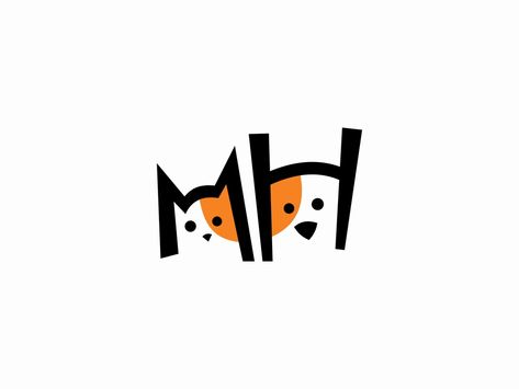 Cat And Dog Logo for Sale by UNOM design on Dribbble Clever Logo Design, Pet Branding, Cat Logo Design, Dog Logo Design, Space Dog, Dog Branding, Pet Logo Design, Dog Projects, Dog Logo