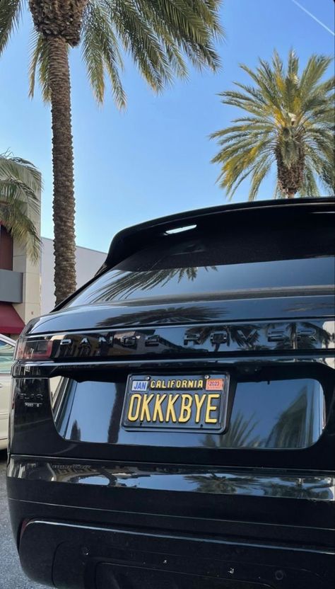 Car Plates Aesthetic, California License Plate Aesthetic, P Plates Driving Aesthetic, Car Plate Aesthetic, Number Plate Ideas Car, Range Rover Aesthetic Wallpaper, Black Range Rover Aesthetic, License Plate Aesthetic, Range Rover Girl