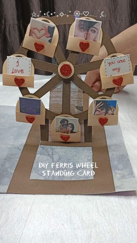 Diy Ferris Wheel, Diy Pop Up Book, Diy Pop Up Cards, Cool Women, Bff Gifts Diy, Personalised Gifts Diy, Book Crafts Diy, Paper Craft Videos, Instruções Origami