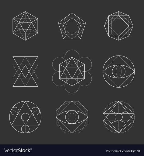 Alchemy Symbols Sacred Geometry, Lotus Flower Colors, Mandala Flower Design, Mandala Symbols, Geometry Shapes, Esoteric Symbols, Geometric Logo Design, Banner Drawing, Sacred Geometry Tattoo