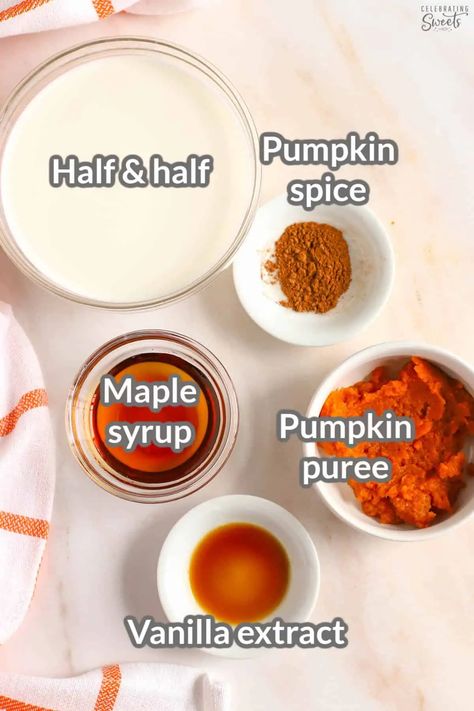 Enjoy sipping on the flavors of pumpkin, warm spices, and vanilla with this Pumpkin Spice Creamer. Make your own pumpkin spice lattes or fall-flavored coffee at home. This recipe comes together in minutes with only a handful of ingredients. Pumpkin Spice Creamer Recipe, Homemade Pumpkin Spice Coffee Creamer, Pumpkin Coffee Creamer, Homemade Pumpkin Spice Coffee, Homemade Coffee Creamer Recipe, Pumpkin Spice Ice Cream, Celebrating Sweets, Pumpkin Spice Creamer, Homemade Coffee Creamer