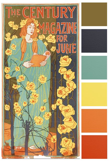 June Monthly Challenge Color Palette – Art Bead Scene Studio Art Neauveau Color Palette, Alphonse Mucha Color Palette, Autumn Interior Color Palette, June Color Scheme, Fine Art Color Palette, Limited Color Palette Art, Limited Color Palette Illustration, 1920s Color Palette, Art Nouveau Color Palette