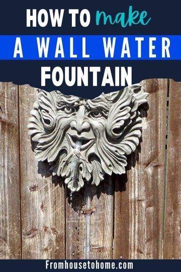 For those of us with limited space, one way to add a water feature is by constructing your own wall sculpture fountain. All you need is some garden art mounted on the fence with a fountain pump, tubing and a metal tub or barrel for an easy DIY project that fits in perfectly no matter what your landscape design aesthetic is. #fromhousetohome #fountain #diyproject #garden #fountainsandbirdbaths Diy Wall Fountain Outdoor, Wall Fountains Backyard, Diy Wall Fountain, Diy Wall Sculpture, Wall Fountain Ideas, Wall Water Fountain, Patio Wall Art, Outdoor Wall Fountains, Patio Fountain