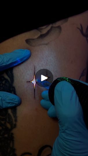 Blue Light Tattoo Ideas, Glow In Dark Tattoo Ideas, Glow In The Dark Tattoo Ideas, Glow In Dark Tattoo, Dark Star Tattoo, Blacklight Tattoo, Glowing Tattoos, Glow In The Dark Tattoo, Uv Ink Tattoos