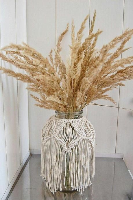 Macrame Vase Cover, Jar Macrame, Macrame Jars, Macrame Vase, Macrame Candle, Macrame Candle Holder, Large Glass Jar, Large Glass Jars, Fleurs Diy