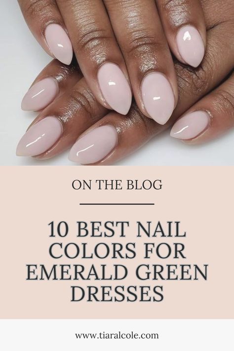 Perfect Pairings: 10 Stunning Nail Colors to Match Your Emerald Green Dress Nails That Goes With Green Dress, Nails To Go With Emerald Dress, Formal Nails For Emerald Green Dress, Nails For Emerald Ring, Nail Design For Green Dress, Nails Matching Green Dress, Nails To Compliment Green Dress, Pedicure For Green Dress, Nail Inspo For Green Dress