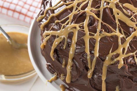 Peanut Butter Drizzle Recipe, Fudge Ice Cream Topping, Peanut Butter Drizzle, Making Peanut Butter, Fudge Ice Cream, Cake Mix Desserts, Peanut Butter Marshmallow, Peanut Butter Cake, Peanut Butter Frosting