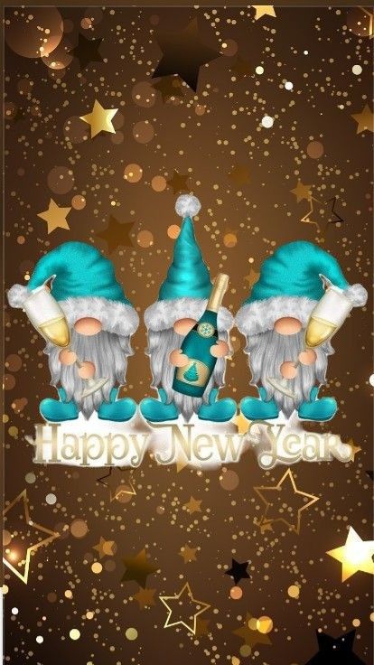 Happy New Year Gnomes, Christmas Knomes, Gnome Wallpaper, Beautiful Christmas Scenes, Year Wallpaper, Cute Owls Wallpaper, Gnome Pictures, Happy New Year Wallpaper, Merry Christmas Wallpaper