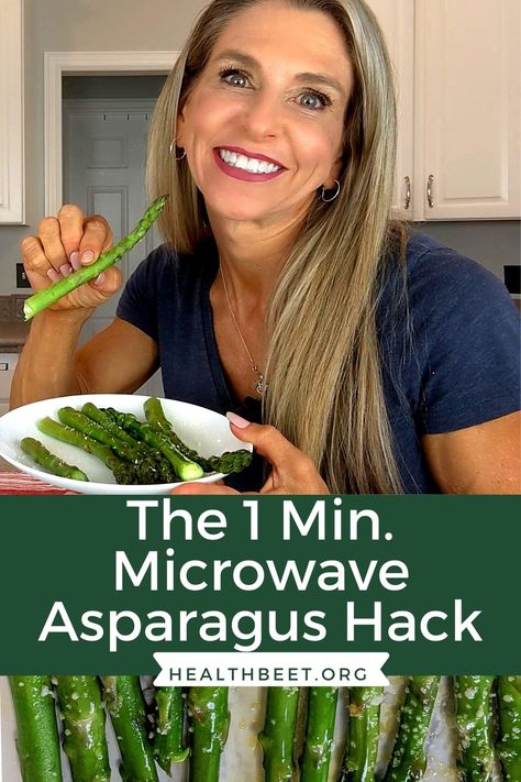 Asparagus In Microwave, Microwave Asparagus, Cooked Asparagus, Health Beet, Cooking Asparagus, Microwave Hacks, Cook Asparagus, Asparagus Dishes, How To Cook Asparagus