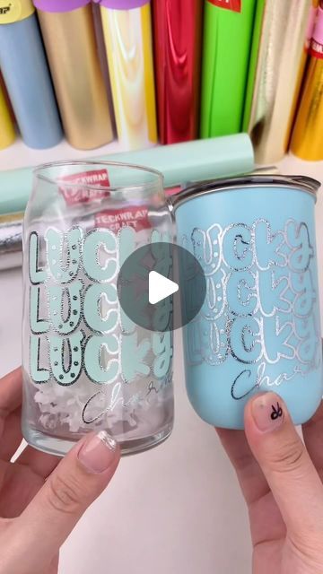 TeckWrapCraft| TeckWrap Brand on Instagram: "Lucky 🍀 Stickers with #teckwrapcraft textured metallic silver vinyl" Metallic Vinyl Tumbler, February 15, Metallic Silver, Cricut, Vinyl, Texture, Silver, On Instagram, Instagram