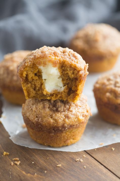 The BEST Pumpkin Cream Cheese Muffins! Better than the bakery and one of my favorite pumpkin muffins of all time! | Tastes Better From Scratch Stevia Desserts, Macro Eating, Muffins With Cream Cheese, Macro Recipes, Tastes Better From Scratch, Pumpkin Cream Cheese Muffins, Pumpkin Cream Cheese, Cream Cheese Muffins, Protein Muffins