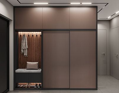 Corridor Wardrobe, Corridor Closet, Corridor Design, Sliding Door Design, Sliding Wardrobe Doors, Wardrobe Interior Design, Closet Layout, Sliding Wardrobe, Wardrobe Design