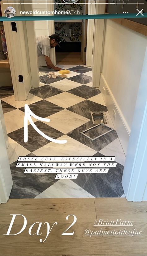 Gray And White Checkered Floor Laundry Rooms, Grey And White Tile Entryway, Blue Marble Floor Tile, Entry Way Tile To Hardwood, Diamond Kitchen Floor, Hallway Tile Ideas, Entry Way Tile Ideas Front Door, Black White Kitchen Floor, Upstairs Flooring Ideas