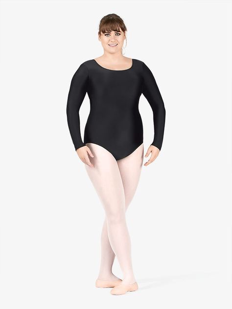 Plus Size Ballerina, Figure Gesture, Metallic Leotard, Athletic Attire, Leotard Fashion, Dance Wear Ballet, Long Sleeve Leotard, Black Leotard, Leotard Bodysuit