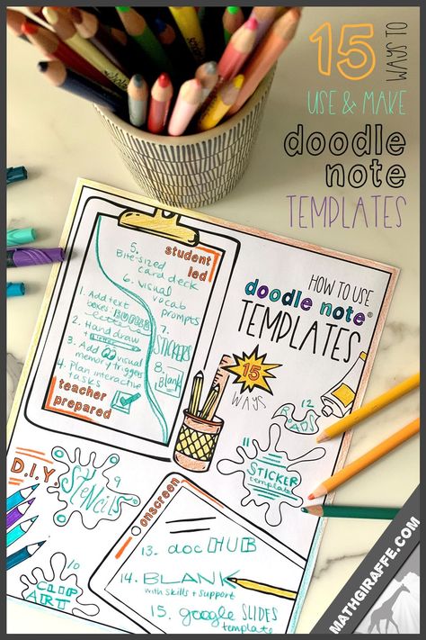 Free Doodle Printables, Doodle Notes Template, Doodle Notes Math, Sketch Notes Doodles, Math Template, Math Doodles, Notes Templates, Note Templates, Visual Note Taking