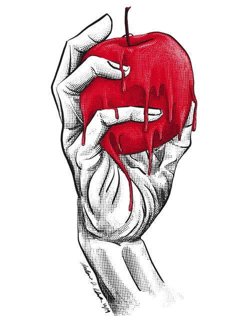 Hand Holding Apple Drawing, Villain Art Reference, Hand Holding Apple Reference, Poison Apple Aesthetic, Poison Apple Drawing, Forbidden Fruit Tattoo, Hand Holding Apple, Tat Drawings, Apple Sketch