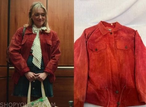 Aimee Gibbs Season 4, Aimee Gibbs Outfits, Aimee Gibbs, Red Corduroy Jacket, Red Suede Jacket, Tv Fashion, Tv Characters, Fashion Tv, Red Suede