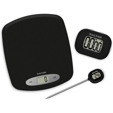 Salter Salter Kitchen Scale, Timer &Amp; Thermometer Gift Set ($65) ❤ liked on Polyvore featuring home, kitchen & dining, kitchen gadgets & tools, salter scales, salter kitchen scales and salter food scale Key Kitchen, Xmas Present Ideas, Interactive Gifts, Kitchen Scales, Instant Read Thermometer, Digital Kitchen Scales, How To Make Jam, Kitchen Timers, Cooking Set