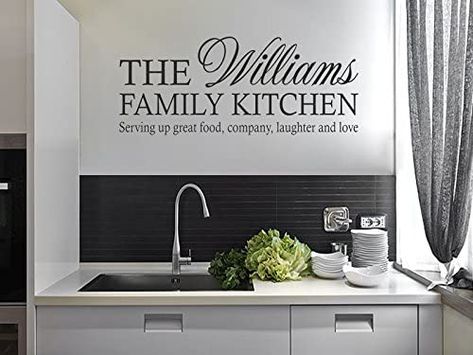 Personalised Family Kitchen Wall Art Quote Sticker Vinyl Decal PVC Black Medium 70cm wide x 28cm high 40 : Amazon.co.uk: DIY & Tools Kitchen Wall Art Stickers, Kitchen Wall Art Quotes, Kitchen Wall Quotes, Family Wall Sign, Kitchen Wall Decals, Kitchen Wall Stickers, Wall Art Sticker, Personalized Kitchen, Family Kitchen