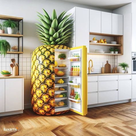 Fruit Kitchen Decor, Unique Appliances, Office Break Room, Fruit Kitchen, Fruit Crisp, Statement Wall, Outdoor Entertaining Area, Break Room, Stay Fresh