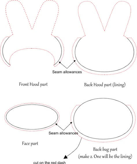 My Little Projects: {Tutorial} My Melody Felt Bag My Melody Plush Pattern, Kuromi Felt Pattern, Kuromi Sewing Pattern, Hello Kitty Sewing Pattern, Sanrio Felt Pattern, My Melody Template, Hello Kitty Navidad, My Melody Pattern, My Melody Bag