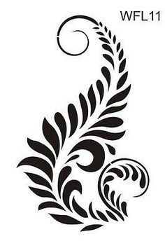 Fern Stencil, Floral Wall Stencil, Projek Menjahit, Floral Stencil, Wall Stencil, Stencil Templates, Flower Stencil, Pola Sulam, Stencil Pattern